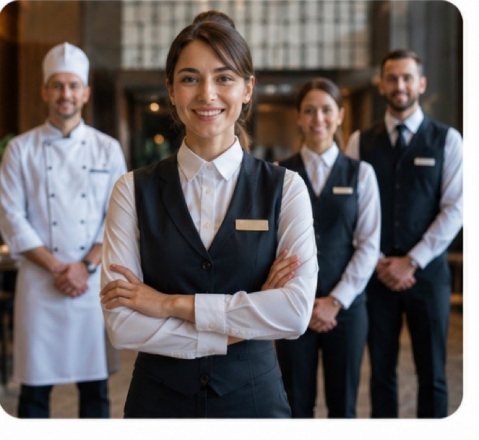 Anthony hospitality staff and kitchen team on site